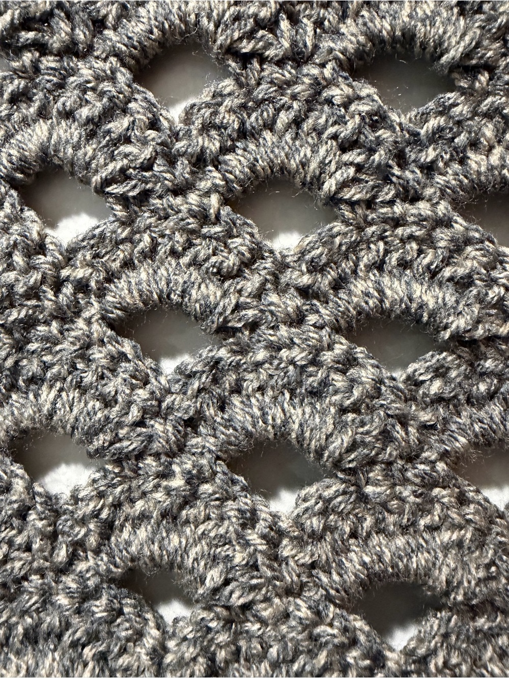 Handmade Crochet Wall Organizer | Gray Accessory & Jewelry Holder - Picture 5 of 5